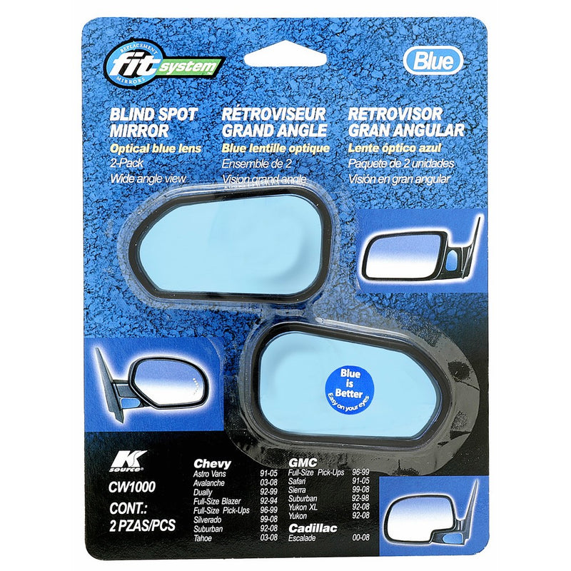Fit System CW1000 Custom Spot Mirror with Optical Blue Lens - Pair