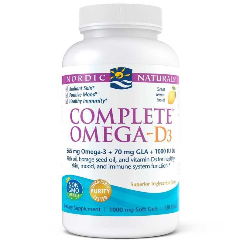 Nordic Naturals - Complete Omega-D3, Additional Bone, Mood, and Immune Support, 120 Soft Gels