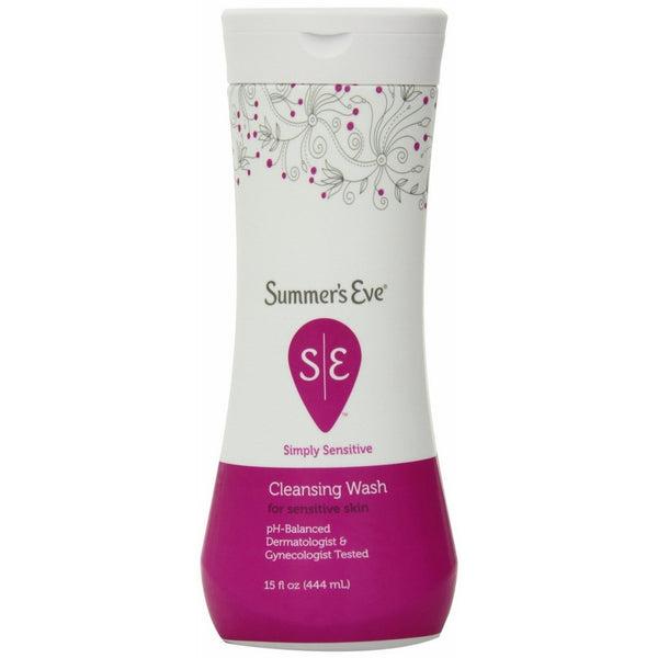 Summer's Eve Cleansing Wash | Simply Sensitive | 15 Ounce | Pack of 3 | pH-Balanced, Dermatologist & Gynecologist Tested