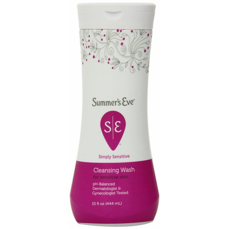 Summer's Eve Cleansing Wash | Simply Sensitive | 15 Ounce | Pack of 3 | pH-Balanced, Dermatologist & Gynecologist Tested