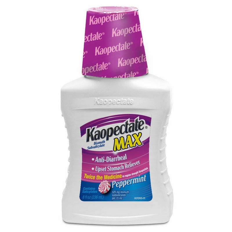 Kaopectate Anti-Diarrheal Upset Stomach Reliever, Max Peppermint, 8 Fluid Ounce