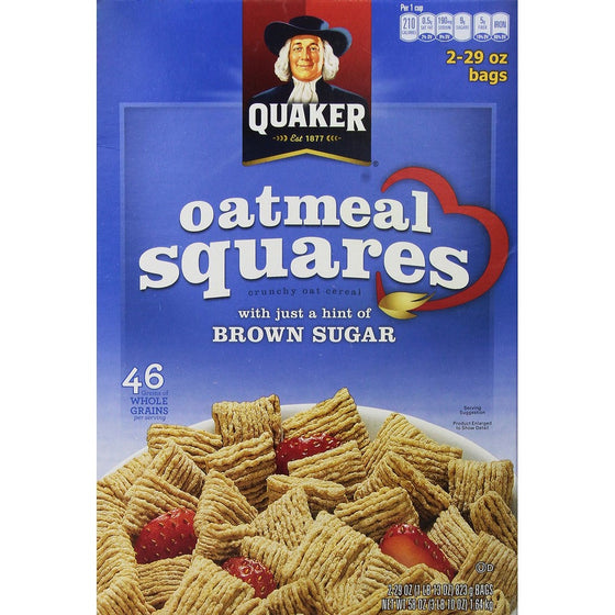 Quaker Oatmeal Squares Crunchy Oatmeal Cereal, 58 Ounce