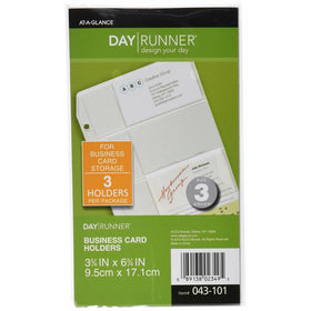 Day Runner Side-Loading Business Card Holder, Clear, 3.75 x 6.75 Inches (043-101)