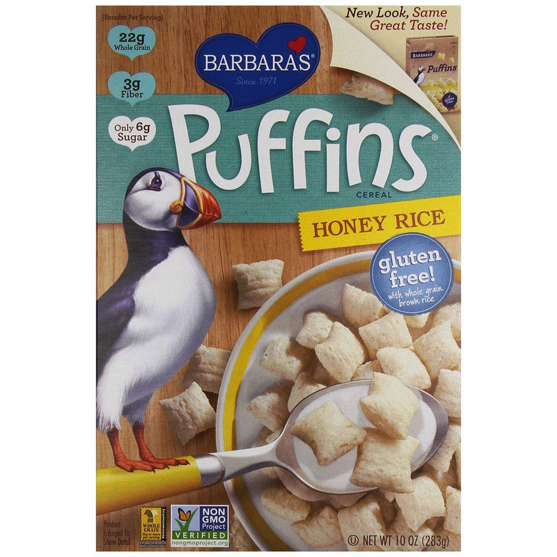 Barbara's Bakery Puffins Cereal, Honey Rice, 10 Ounce (Pack of 6)