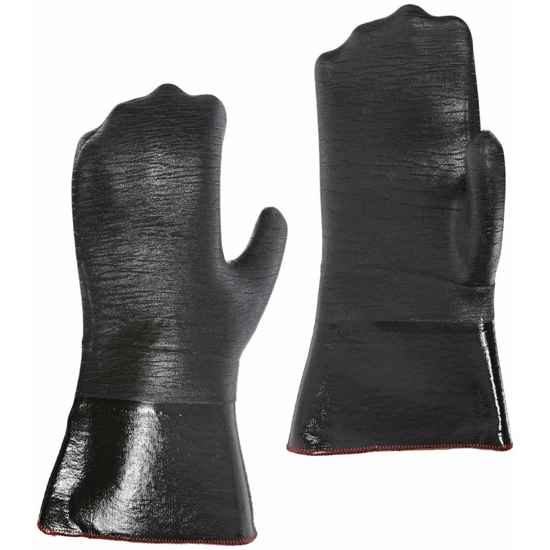 San Jamar 6786RMT Neoprene Rubber Fryer Temperature Protection Oven Mitt, 14" Length
