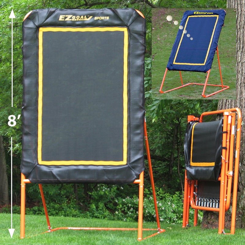 EZGoal Professional Folding Lacrosse Throwback Rebounder, 8 Feet