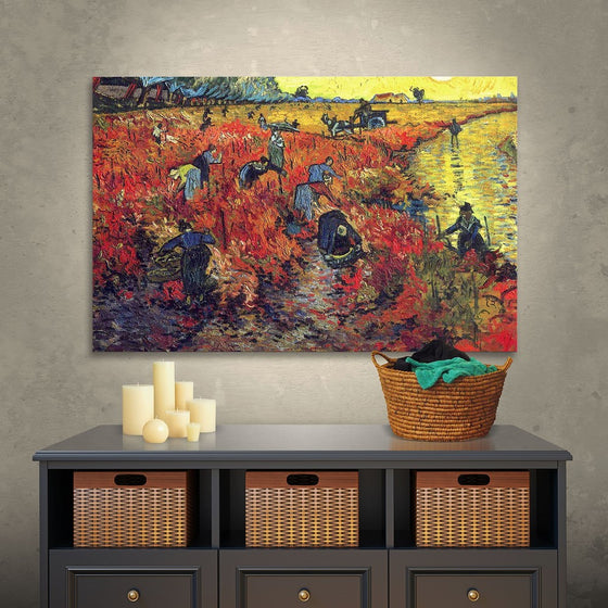 Art Wall Red Vineyard at Arles by Vincent van Gogh Gallery Wrapped Canvas, 18 by 24-Inch