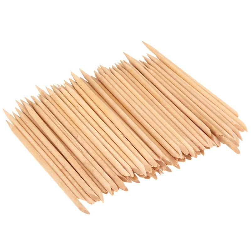 DMtse 100 Pcs Nail Art Orange Wood Stick Sticks Cuticle Pusher Remover Manicure Pedicure Tool