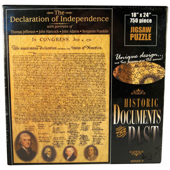 American Documents The Declaration of Independence Jigsaw Puzzle, 750-Piece