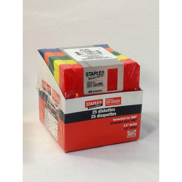 3.5 Inch Diskettes, 25 Pack, 1.44 MB, IBM Formatted by Staples