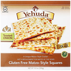 Yehuda Matzo Toasted Onion Matzo Squares, Gluten Free, 10.5 oz