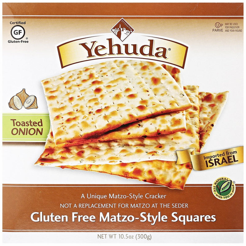 Yehuda Matzo Toasted Onion Matzo Squares, Gluten Free, 10.5 oz