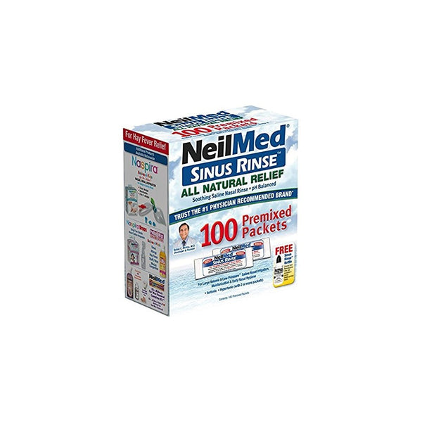 NeilMed Sinus Rinse 100 Salt Premixed Packets for Allergies & Sinus (Pack of 2)