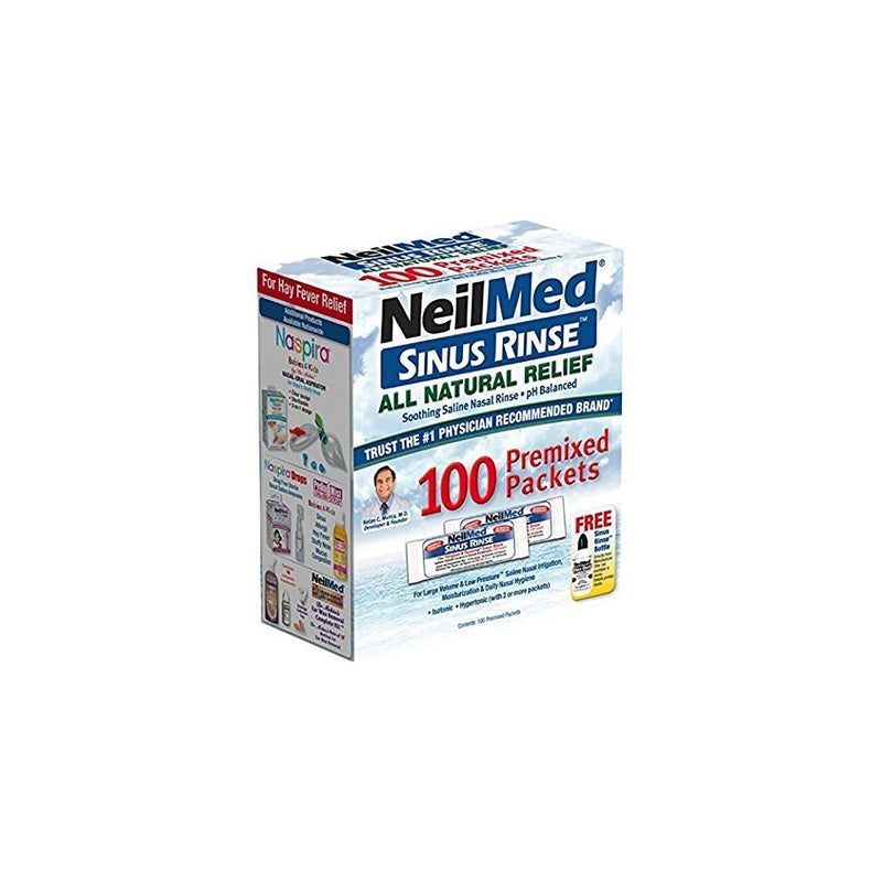 NeilMed Sinus Rinse 100 Salt Premixed Packets for Allergies & Sinus (Pack of 2)