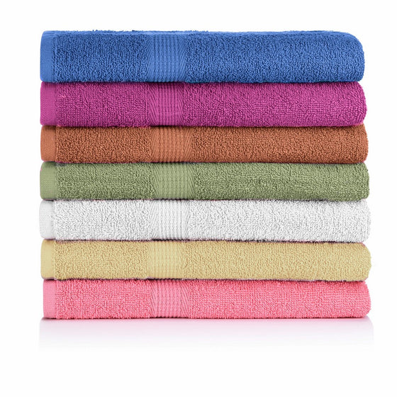 CrystalTowels 7-Pack Bath Towels - Extra-Absorbent - 100% Cotton - 27" x 52"