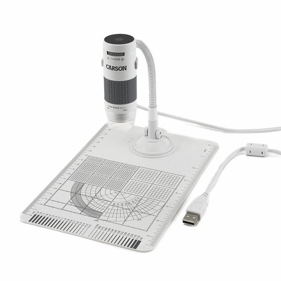 Carson eFlex 75x/300x Effective Magnification (Based on a 21" monitor) LED Lighted USB Digital Microscope with Flexible Stand and Base (MM-840)