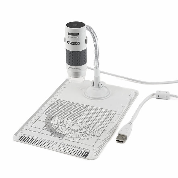 Carson eFlex 75x/300x Effective Magnification (Based on a 21" monitor) LED Lighted USB Digital Microscope with Flexible Stand and Base (MM-840)