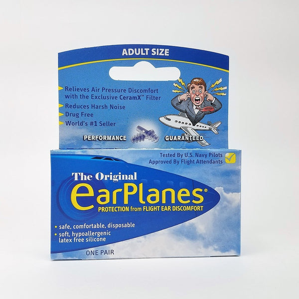 Original Adult EarPlanes by Cirrus Healthcare Earplugs Airplane Travel Ear Protection Bonus Pack (1 Pair)