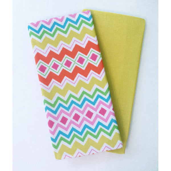 Set of 2 Book Covers: Standard Size- Zig Zag Rainbow Set