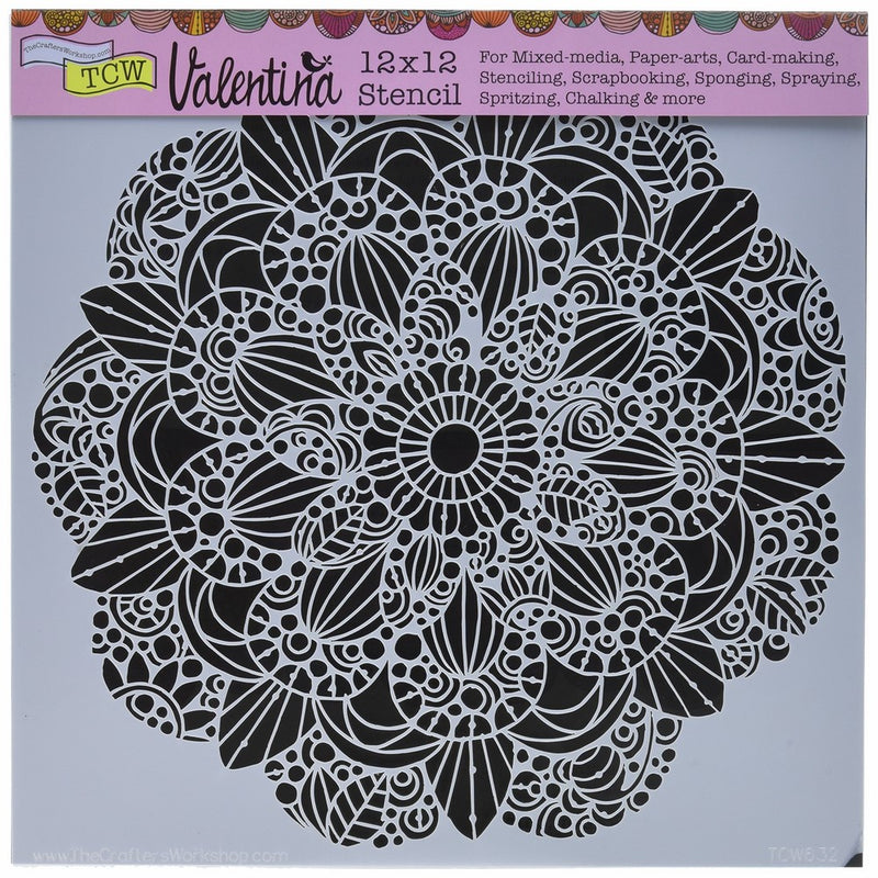 Crafters Workshop TCW632 Template, 12" x 12", Sweet Posey, White