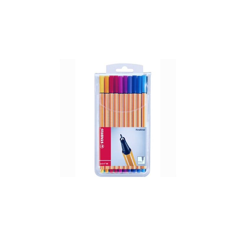Stabilo Point 88 Fineliner Pens, 0.4 mm - 20-Color Wallet Set