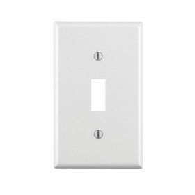Leviton 88001 1-Gang Toggle Device Switch Wallplate, Standard Size, Thermoset, Device Mount, White
