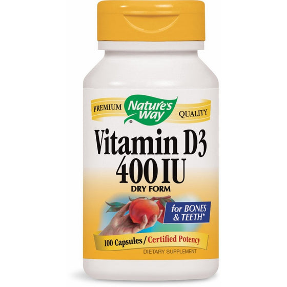 Nature's Way Vitamin D-400, Dry Form Capsules, 100-Count