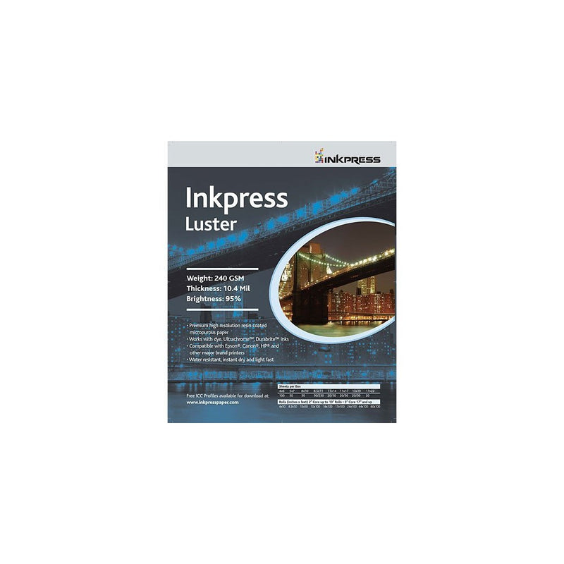 Inkpress PCL111420 Commercial Luster Inkjet Paper 11in. X 14in. 20 Sheets
