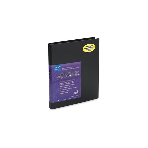 Itoya AD24-12 Art Profolio Advantage Presentation Book, 24 Sheet Protectors with Black Mounting Paper, 11 X 17 inches, Black