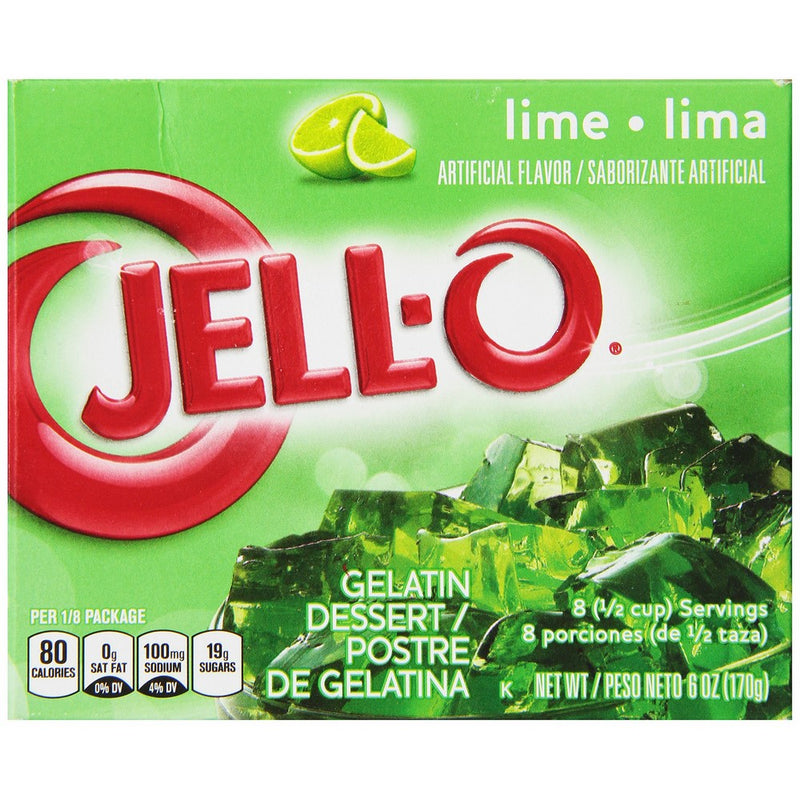 Jell-O Gelatin Dessert, Lime, 6-Ounce Boxes (Pack of 6)