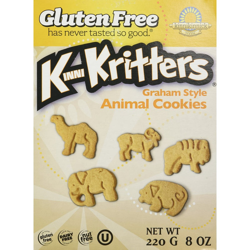 Kinnikinnick Gluten Free Graham Style KinniKritter Animal Cookies - Box /8 oz.