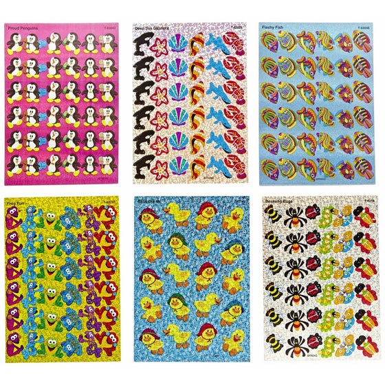Trend Enterprises Animal Fun Sparkle Sticker Variety Pack - Pack of 648
