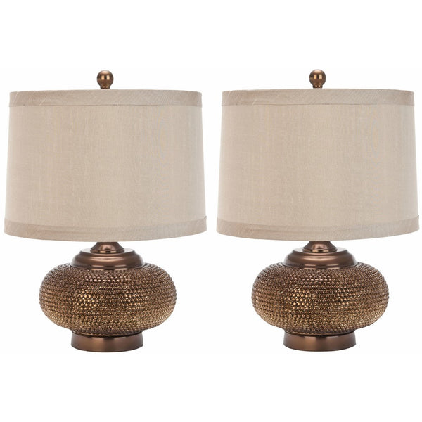 Safavieh Lighting Collection Alexis Gold Bead 19-inch Table Lamp (Set of 2)