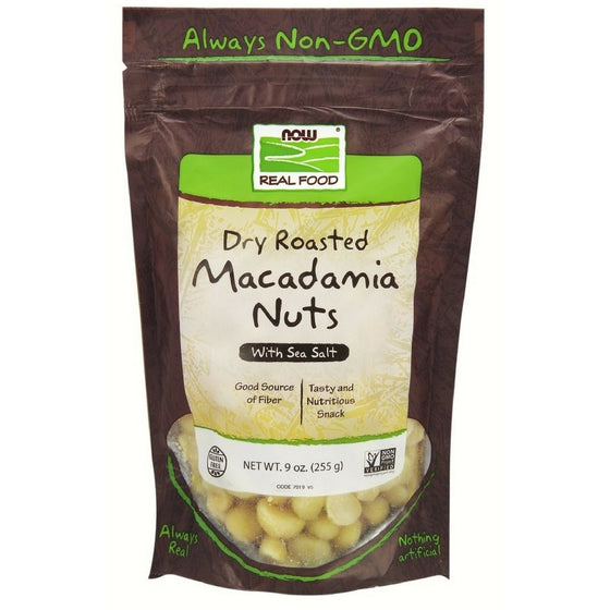 NOW Foods Dry Roasted & Salted Macadamia Nuts, 9-Ounce