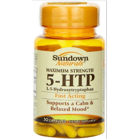 Sundown Naturals Maximum Strength 5-HTP 200 mg, 30 Capsules