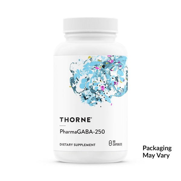 Thorne Research - PharmaGABA-250 - Natural Source GABA (Gamma-Aminobutyric Acid) Supplement - Promotes a Calm, Relaxed, Focused State of Mind - 60 Capsules