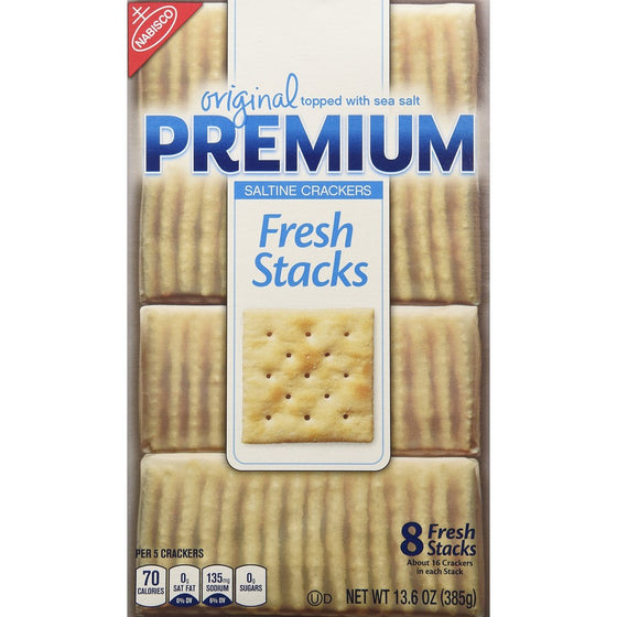 Premium Saltine Crackers, Original - Fresh Stacks, 13.6 Ounce (Pack of 6)
