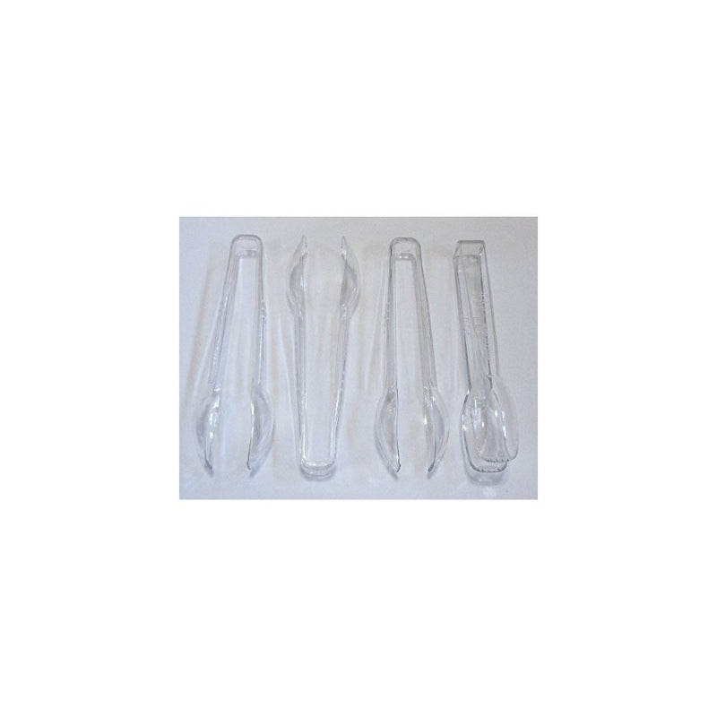 16 Clear Plastic Tongs, 6 1/2