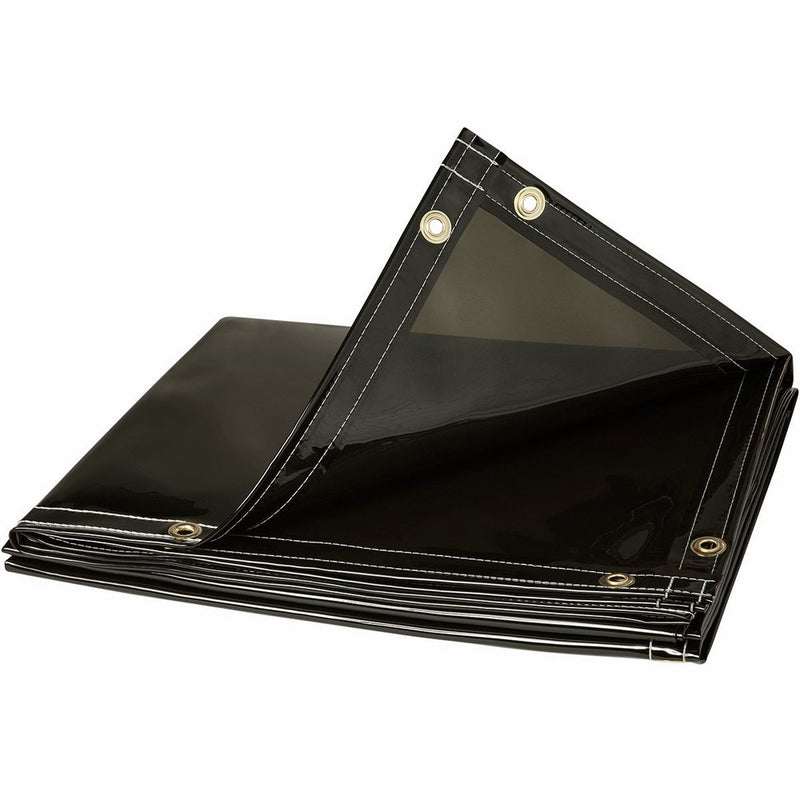 Steiner 332-6X6 Arcview 14 Mil Flame Retardant Tinted Transparent Vinyl Welding Curtain, Smoke Gray, 6' x 6'