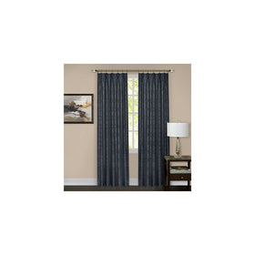 Achim Home Furnishings Windsor Pinch Pleat Pane, 34 by 84", Navy