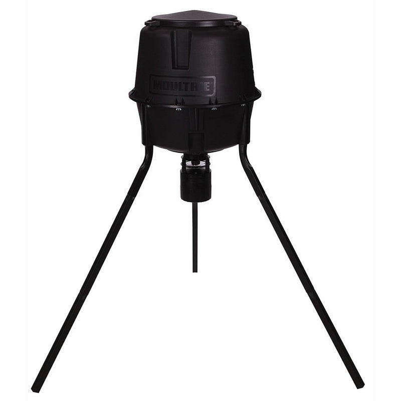 Moultrie Deer Feeder Pro Tripod | Built-in Varmint Guard | Feed-Level Estimator | Battery Indicator
