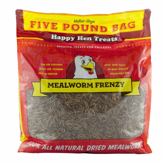 Happy Hen Treats Mealworm Frenzy Pet Treat (1 Pouch), 5 lb