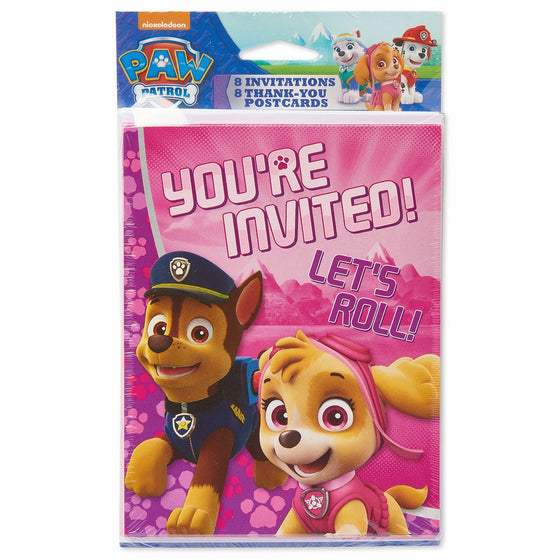 Nickelodeon American Greetings PAW Patrol Pink Invite and Thank You Combo Pack