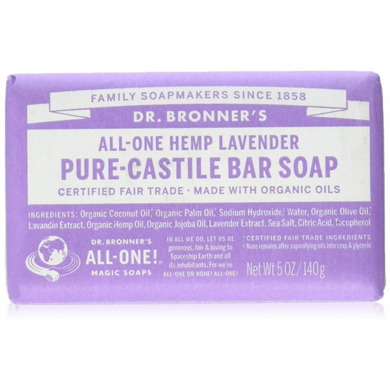 Dr. Bronner's Pure-Castile Bar Soap - Lavender (5 Oz)