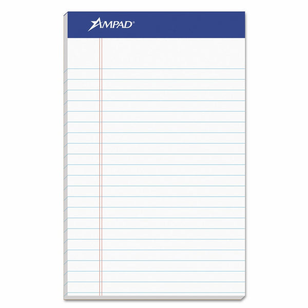 Ampad TOP20154 20-154 Evidence Recycled Perf 5x8 Medium Ruled Pads, Margin, White, 50 Sheets, Dozen