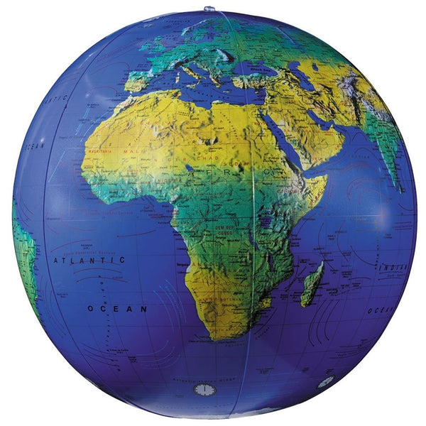 Replogle Globes Inflatable Topographical Globe, Dark Blue Ocean, 27-Inch Diameter