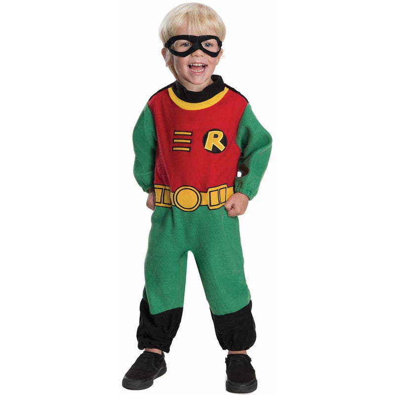 Rubie's Baby Boy's Teen Titans Robin Romper Costume, Multi, 12-24 Months