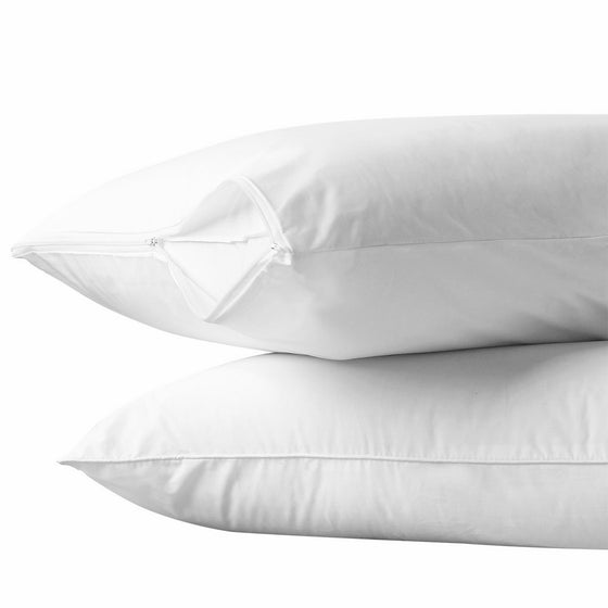 Aller-Ease 100% Cotton Breathable Allergy Pillow Encasement, Set of 2, King