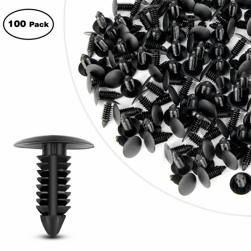GOOACC Nylon Bumper Fastener Rivet Clips Fender& Bumper Shield Retainer GM, Ford & Chrysler 7mm Hole Retainer Auto Body Clips - 100PCS