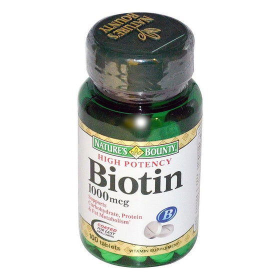 Nature's Bounty Biotin 1000 mcg Tablets 100 ea (Pack of 3)